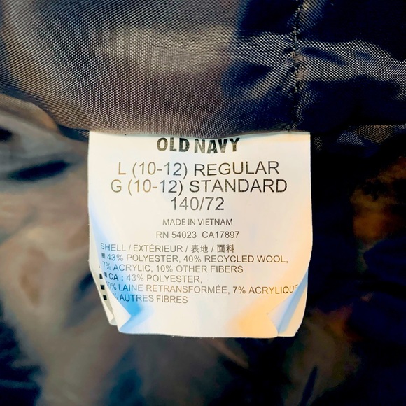 Old Navy Charcoal Grey Wool Peacoat - Picture 7 of 10